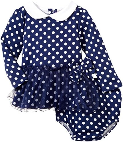 Isaac Mizrahi Baby-Girls Polka Dot Skirted Dress with Diaper Cover, Multi, 0-3 Months