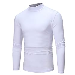 Mens Half Turtleneck Long Sleeve Pullover Basic