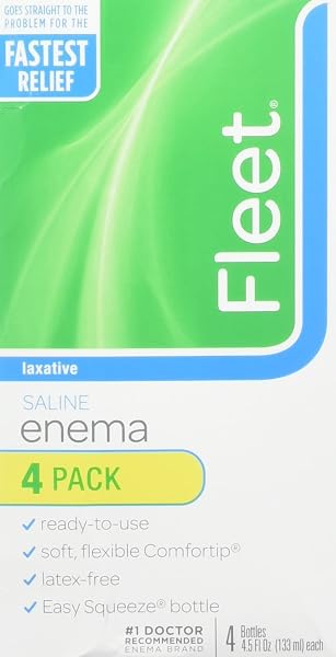 FLEET LAXATIVE SALINE ENEMA FOR ADULT CONSTIPATION, 4.5 FL OZ (PACK OF 6)