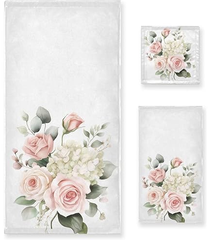 Asciugamano Ospiti Avanti Linens Spring Garden | 33x33 Cm | Cotone Morbido Con Ricamo Peonia