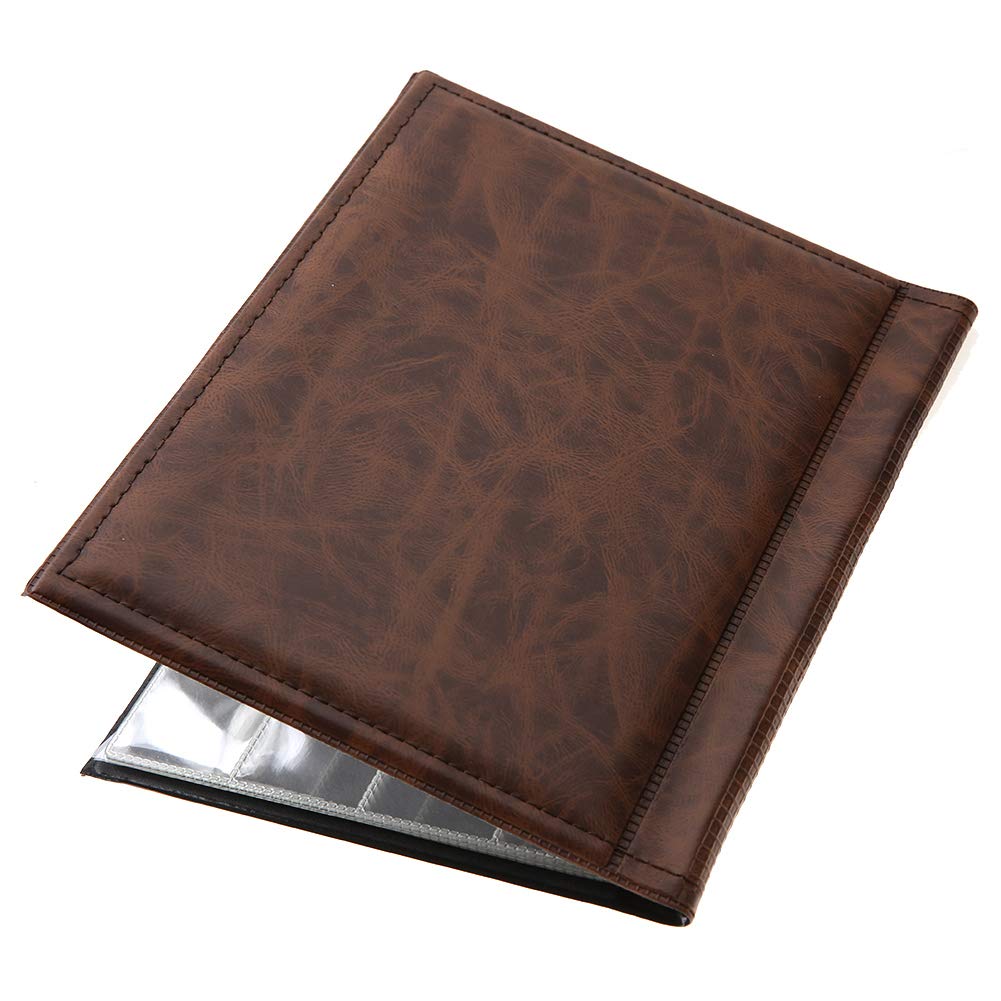 Coin Album, Small Collectors Coin Book Holder 250 Pockets 10 Pages Collection Storage for Medallions, Badges(Brown)