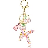 SELOVO Initial Keychain Women Cute Keychain for Girls Letter Key Chain