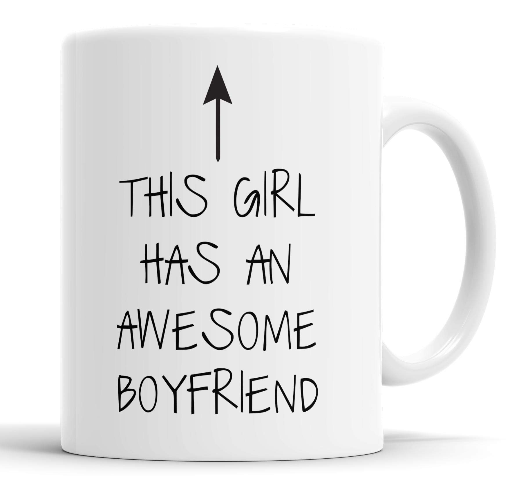 Faithful Prints This Girl Has an Awesome Boyfriend Mug Boyfriend Husband Girlfriend Wife Valentines Anniversary Funny Humour Joke Gift Cup Birthday Christmas, Ceramic Mugs
