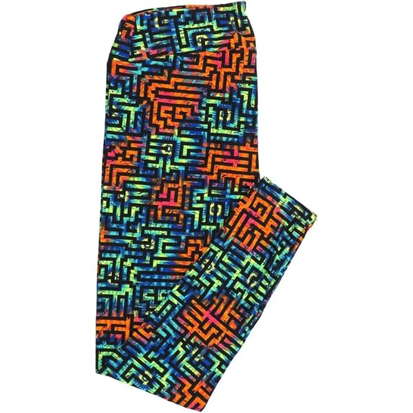 Leggings LulaRoe Imprimé Arc-en-ciel Kaléidoscope - Taille Unique - Motif Vitrail éclaté