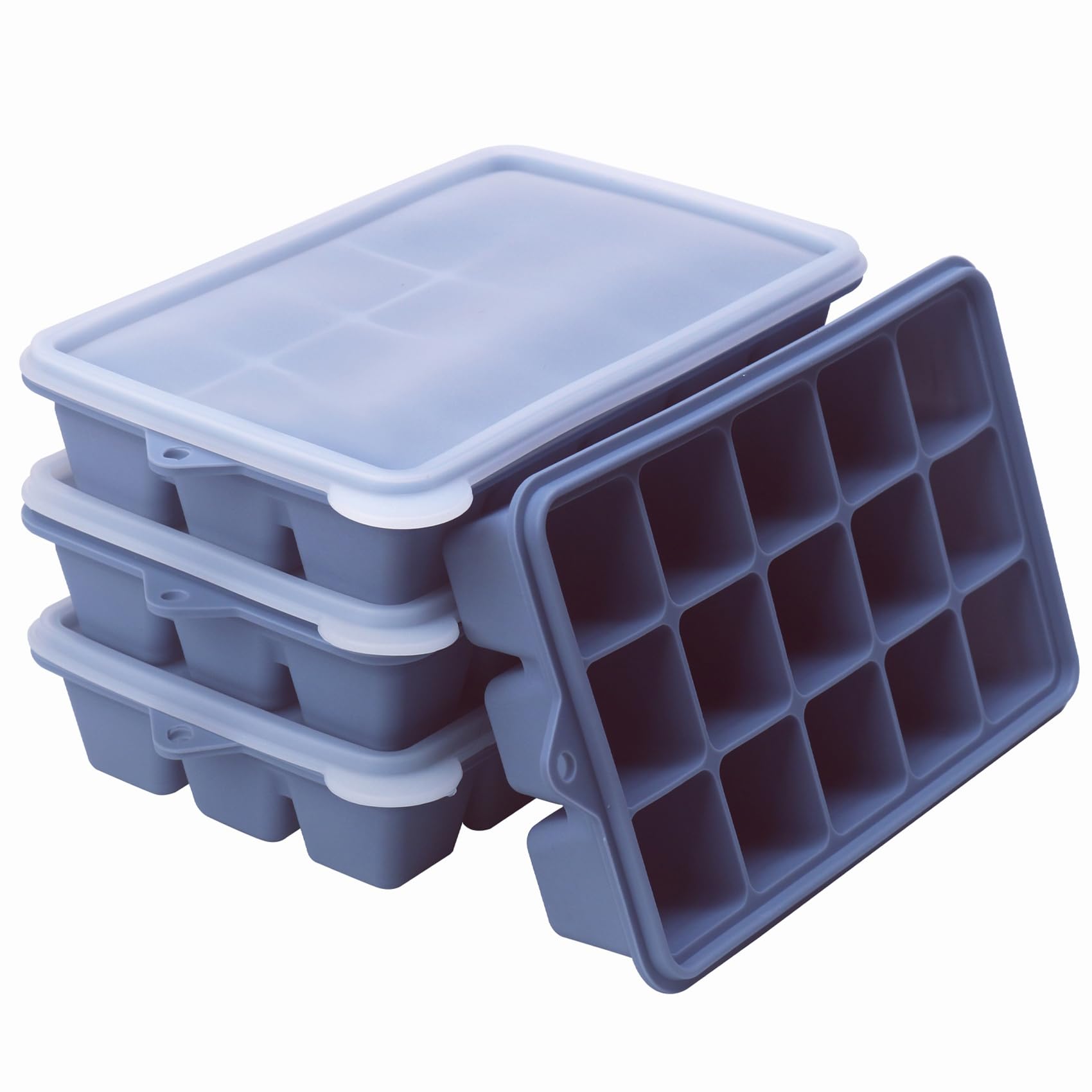 Photo 1 of 2 Tbsp Silicone Freezer Molds - Perfect for Storing Garlic, Herbs, Ginger, Pesto, Tomato Paste, Lemon Juice, Purees and More - Silicone Food Freezer Tray (Blue 4 Pack)