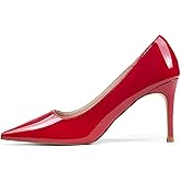 Elisabet Tang 3 in Classic Pointy Pull on Heeled Wedding Pumps - Comfortable Stiletto Closed Toe Dress Heels for Prom Work