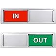In or Out Sign,In Out Slider Door Indicator Tells Whether In or Out, 7'' x 2'' - Silver