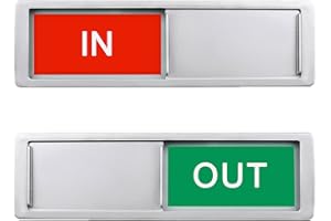 LOYINLO In or Out Sign,In Out Slider Door Indicator Tells Whether In or Out, 7'' x 2'' - Silver