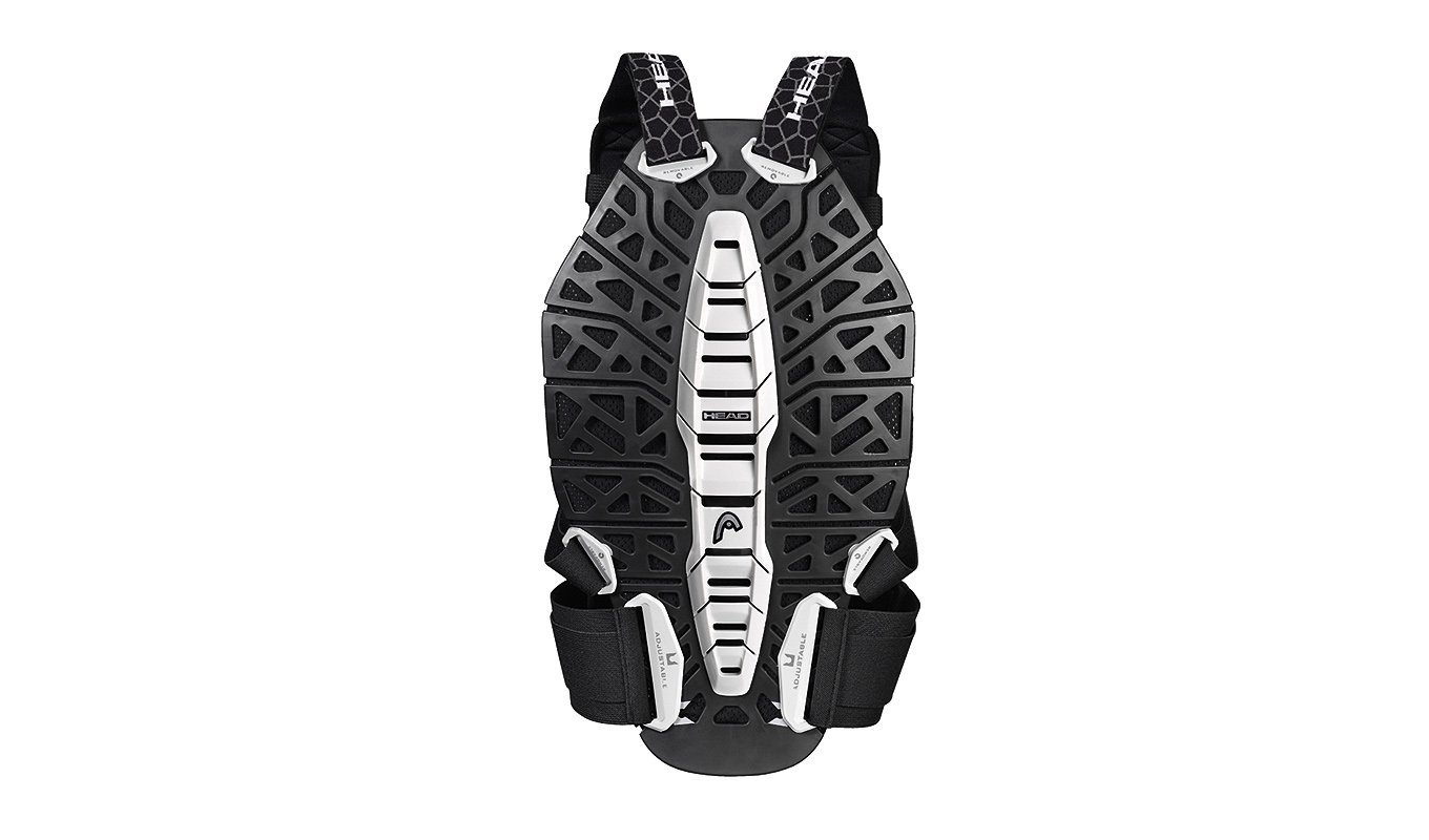 HEAD Thorac Unit Unisex Back Protector - Black/White, Small