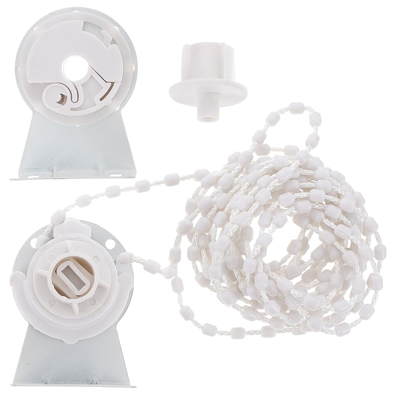 VORCOOL Roller Blind Fittings 28Mm - Replacement Repair Kit with Beaded Chain, Curtain Blind Accessories for Bathroom, Bedroom, Living Room, Office Windows (White)