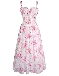 Floral Corset Dress for Women 2025 Spring Midi