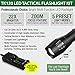 EcoGear FX Complete LED Tactical Flashlight Kit TK120 Flashlight with Rechargeable Battery: High Lumens with 5 Light Modes, Water Resistant, Adjustable Focus Zoom