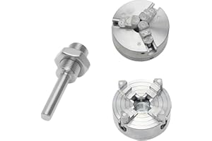 Generic 4 Jaw Lathe Chuck, Zinc Alloy Optional Clamp Accessory with Connecting Rod, Self Centering Wood Turning Chuck for Min