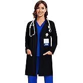 COZYFIT Lab Coat for Woman 3 Pocket, Long Sleeve Medical Coat, Relaxed Fit