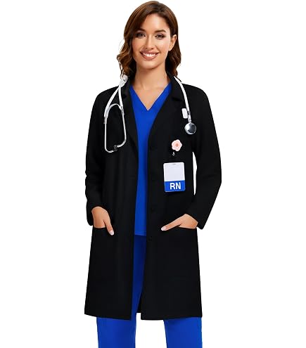 Amazon.com: DR Uniforms™ Unisex Collarless Lab Coats – White