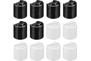 uxcell 28/410 PP Plastic Disc Top Caps Press Cap, 12Pcs Durable Replacement Caps for Empty Bottle Lotion Shampoo Container, B