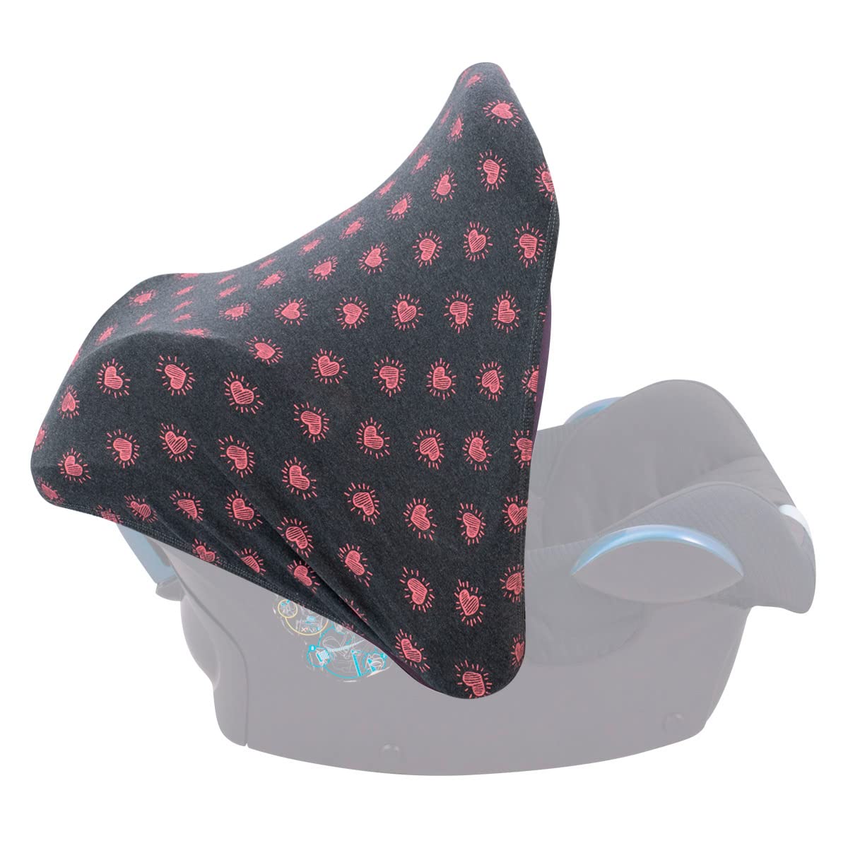 JYOKO Kids Universal Hood Canopy for Baby Carriers (Fluor Heart)