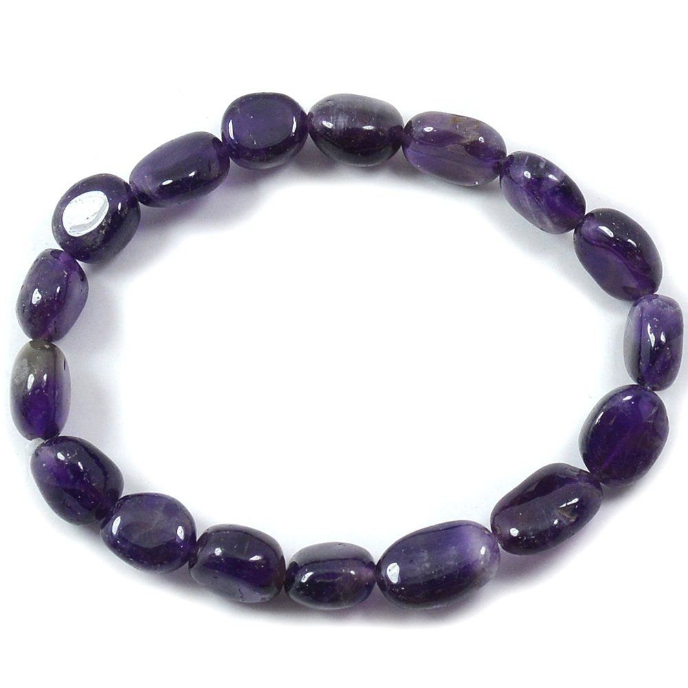 amethyst bracelet in oval bead high quality african amethyst