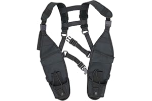GoodQbuy Universal Double Radio Shoulder Harness Chest Rig Bag Pocket Pack Holster Vest for Two Way Radio Rescue Essentials(Vest Harness)