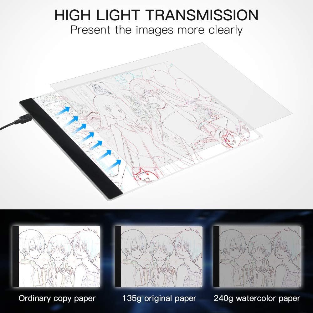 Light Box Drawing, A4 Light Box LED Copy Board Drawing Light Pad with