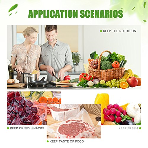 Automatic Vacuum Sealer Machine, FLAGPOWER Vacuum Sealer with 15PCS Free Sealer Bags Air Sealing System for Food Preservation Preserve Food Flavor and Overall Quality - Thumbnail 5