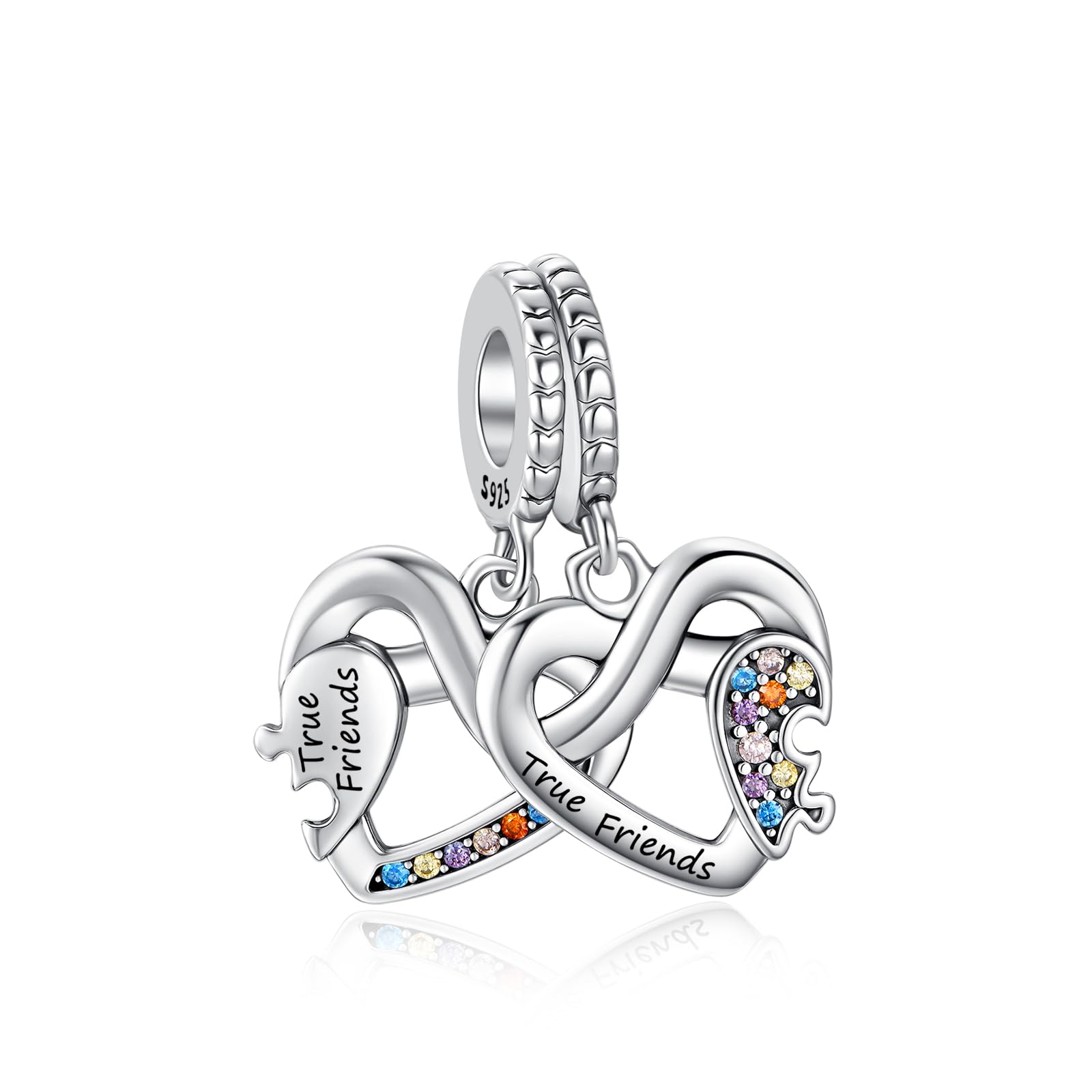 Alstade Puzzle Love Heart Charm 925 Sterling Silver