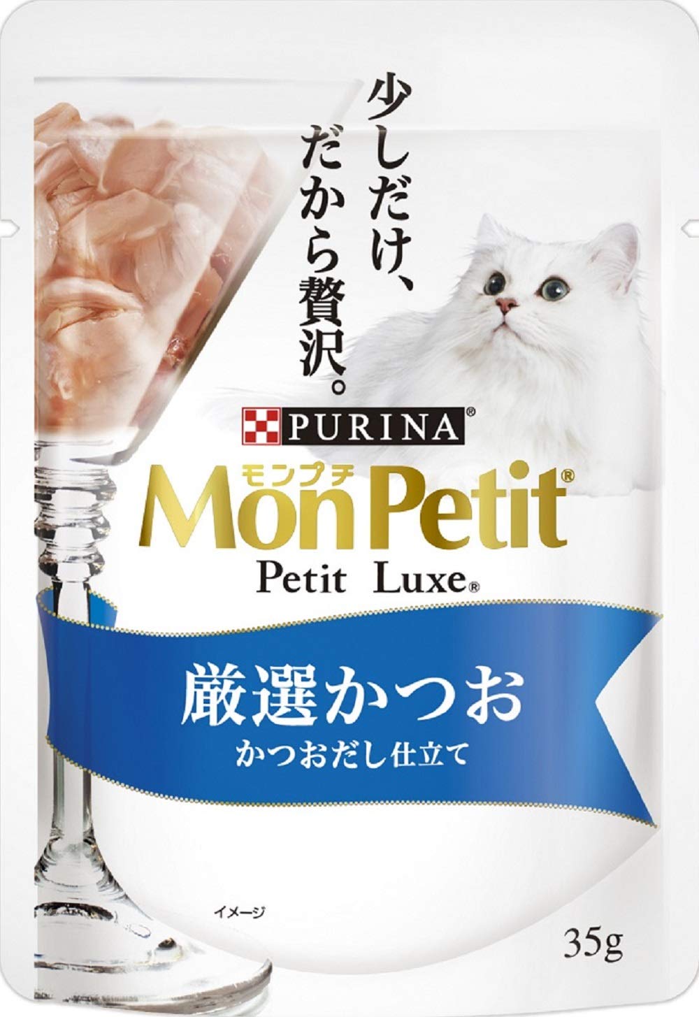 モンプチ プチリュクスパウチ 厳選かつお かつおだし仕立て35gx12袋入り商品画像