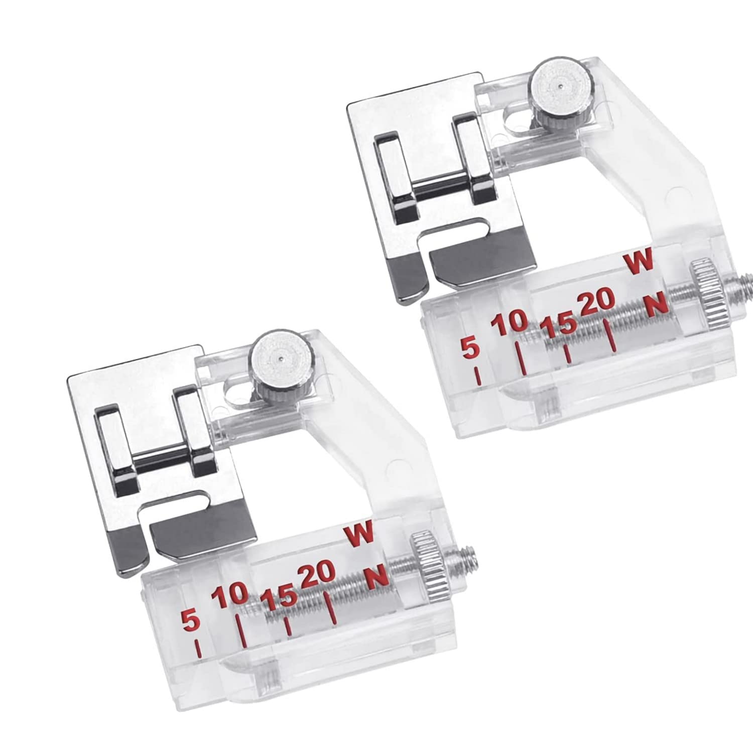 Sewing Machine Presser Foot,2PCS 5mm to 20mm Adjustable Bias Binder Foot Universal Ruler Foot Fits for Low Shank Sewing Snap-on Brother, Singer,Janome, Kenmore, Babylock.