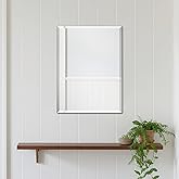 Beveled Bathroom Mirror for Wall, Rectangle Frameless Wall Mirror 16" x 12" Inch for Vanity Living Room Entryway Bedroom