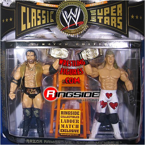 WWE Jakks Pacific Wrestling Classic Superstars Exclusive Action Figure 2-Pack Ladder Match Razor Ramone & Shawn Michaels