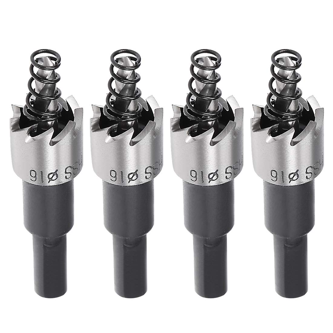 sourcingmap 4 Pcs 16mm High Speed Steel HSS Drill Bit Hole Saw Cutter for Metal Alloy Wood