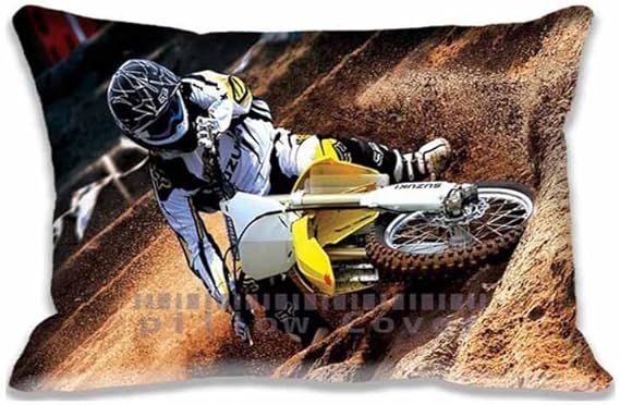 Amazon Co Jp カスタムデザインモトクロス45枕カバーファスナー付き 標準クイーンサイズオートバイレース枕カバー 16 X 24インチ モトクロスクッションカバー2つサイズ印刷 服 ファッション小物
