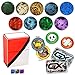 Totem World 10 Official Collectible Plastic TCG Coins Counter Marker & Dice Set with a Totem Deck Box or Storage Tin - No Duplicates - Perfect for Pokemon Fan Collectors