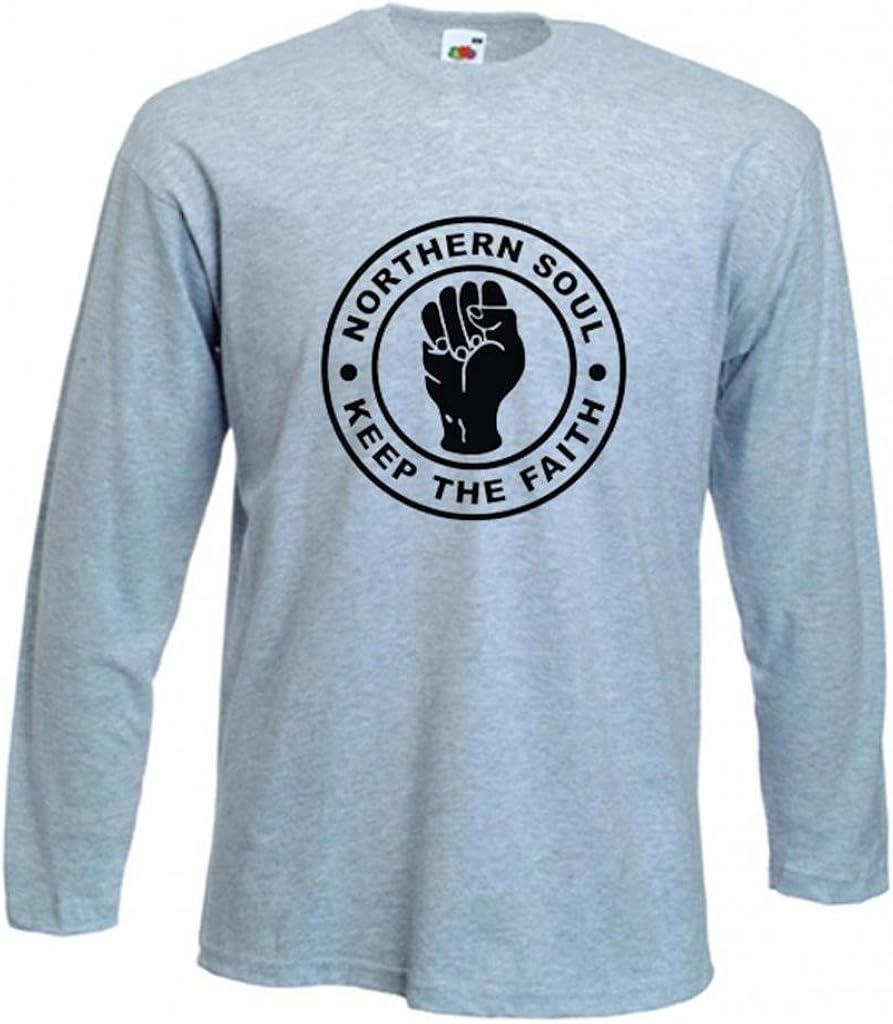 Northern Soul Keep The Faith Long Sleeve TShirt Amazon.co.uk Clothing