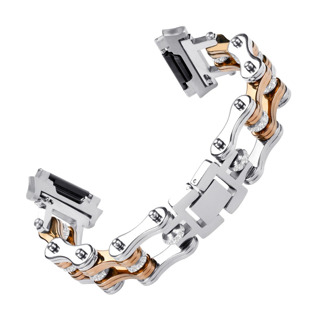 バンドfor Fitbit Ionic Alotm交換用ブレスレットステンレススチールストラップリストバンド調整可能チェーンsmart Watch Band With Blingラインストーンfor Fitbit Ionic Smartwatch Small Large ローズゴールド ローズゴールド B077dzchrp 時計バンド Www Canlanyhl Com