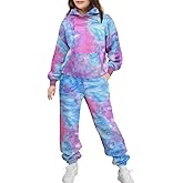 Arshinet Girls 2 Piece Outfits Hoodie Sweatsuit Sets Oversized Sweatshirt and Baggy Fall Fashion Sweatpant with Pockets