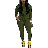 HBQ 2 Piece Outfits For Women Sweatsuits Sets Hooded Tracksuit Long Sleeve Pullover Jogger Sweat Pants Set