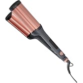 Hairitage 3 Barrel Curling Iron for Beach Waves and Curls - Ceramic Tourmaline Crimping Iron - Hair Waver for Mermaid Waves - Pink Barrel Curling Iron - Reduce Frizz + Increase Shine - All Hair Types