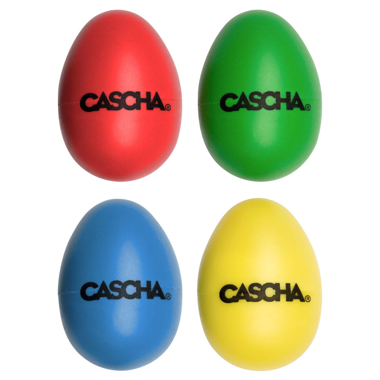 CASCHA Percussion Shaker, Eggshape, for Children, 4 Pieces, Music Eggs, Coloured Shaking Eggs for Easter, Music Gift, Egg Shaker For Kids, HH 2003