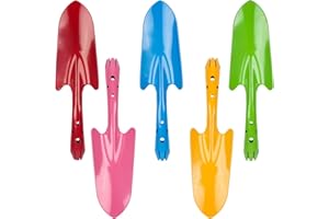 Mtxorvix 5 Pcs Mini Colorful Metal Hand Shovel Digging Trowel Set Garden Tools for Flower Soil Planting Digging Transplanting