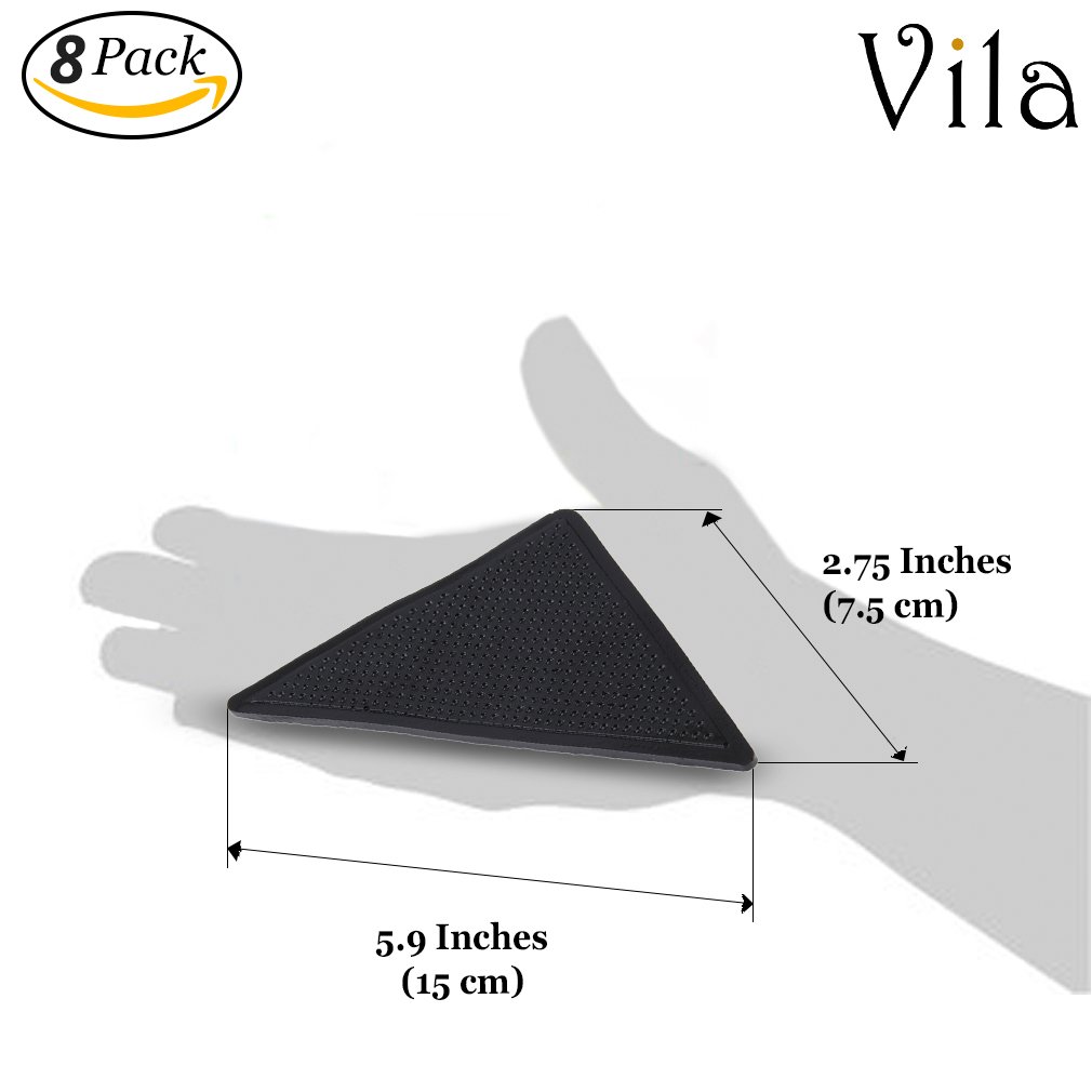 Review for 8 pcs. Rug Gripper by Vila Flattens Curled rug corners