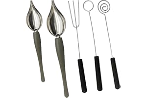 MLOLM 2 pcs Drawing Decorating Spoon Set,3 Pcs Candy Dipping Tools Chocolate Dipping Fork Spoons Set Stainless Steel Chef Art Pencil Spoons Plated Decoration Spoons for Decorative Plates, Cake, Coffee