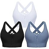 Sykooria Women Sports Bras High Impact Strappy Cross Back Padded Workout Bras for Running Yoga Gym