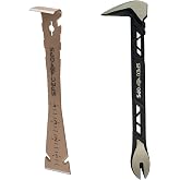 Spec Ops Tools Trim Bar, Pry Bar for Carpentry &amp; Nail Pulling, High-Carbon Spring Steel, Beveled Edges, 9.5" Multi Pack