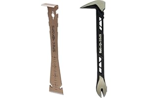 Spec Ops Tools 2-Piece Pry Bar Set, 10" Nail Puller Cats Paw Pry Bar, 9.5" Trim Bar, High-Carbon Steel, 3% Donated to Veterans
