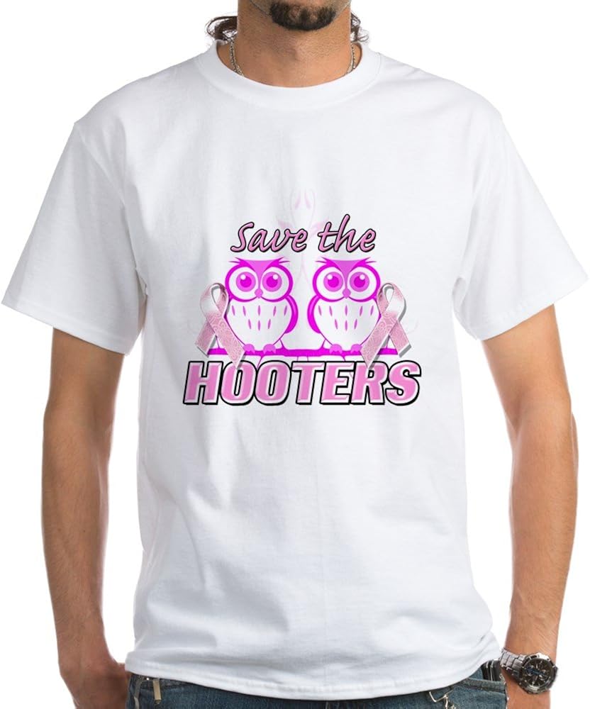 Amazon.com: CafePress Save The Hooters White T-Shirt Cotton T-Shirt: Clothing