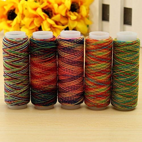 sewing thread lot 5Pcs/pack Rainbow Color Sewing Thread Hand Quilting Embroidery Sewing Thread for Home DIY Sewing Accessories Supplies Gifts embroidery thread