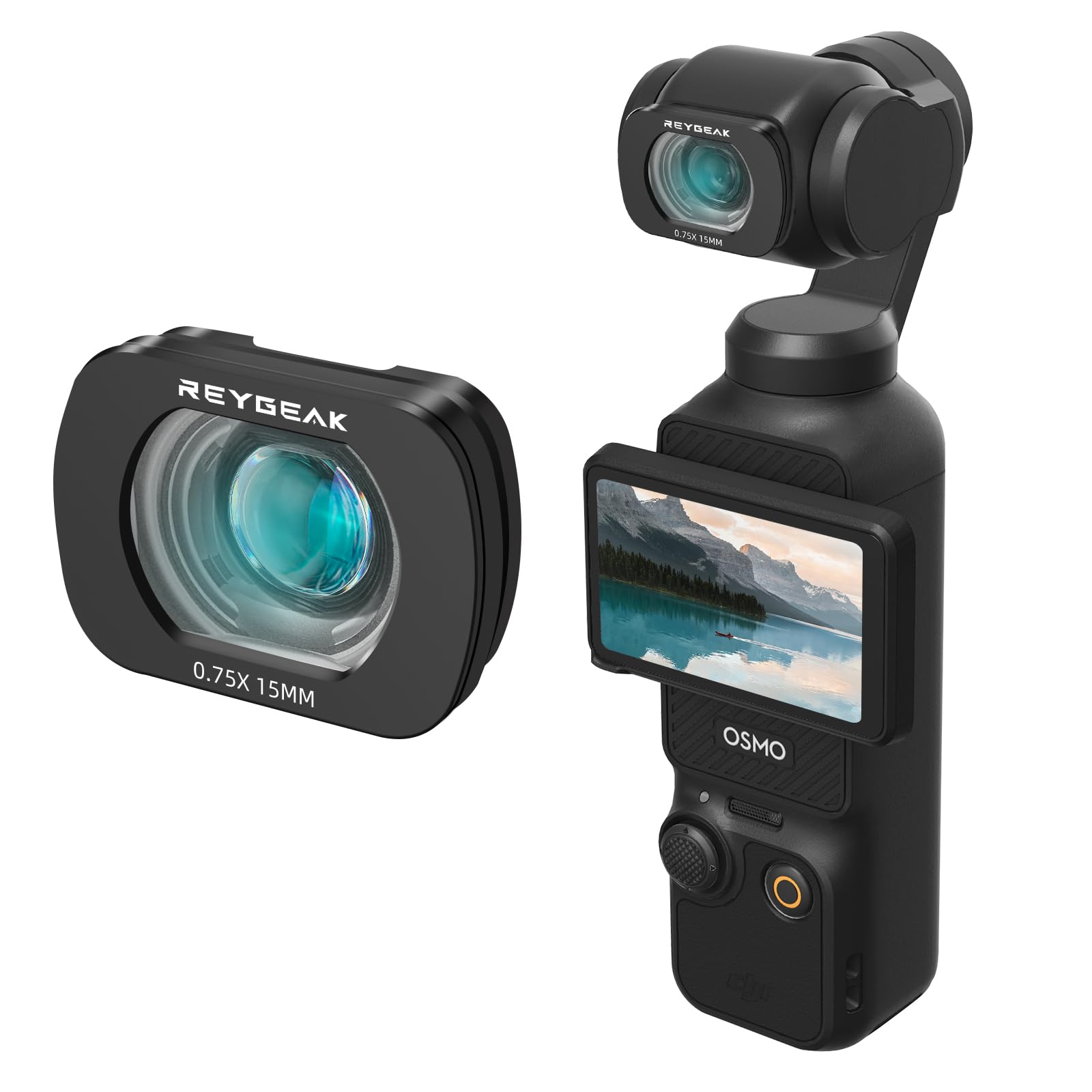 REYGEAK Wide Angle Lens Compatible with Osmo Pocket 3, Magnetic Design Lens for dji Osmo Pocket 3