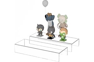 Sezanrpt Acrylic Shelf Riser 12x4.3x2 pack of 2, Clear Display Shelf 12” for Shoes, Glasses, Plants, Home Decors, Perfume, 12x4.3x2 Inch