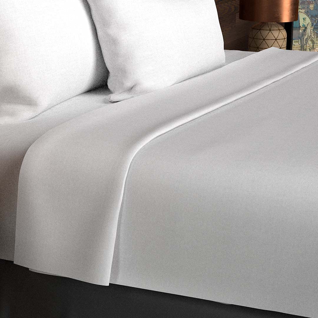 Soleil d 'Ocre 214800 Cotton Plain Flat Sheet White — image 1
